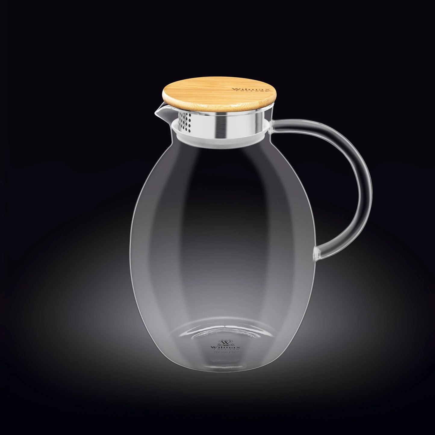 Wilmax Karaf 2400 ml Thermoglas met bamboedeksel Transparant