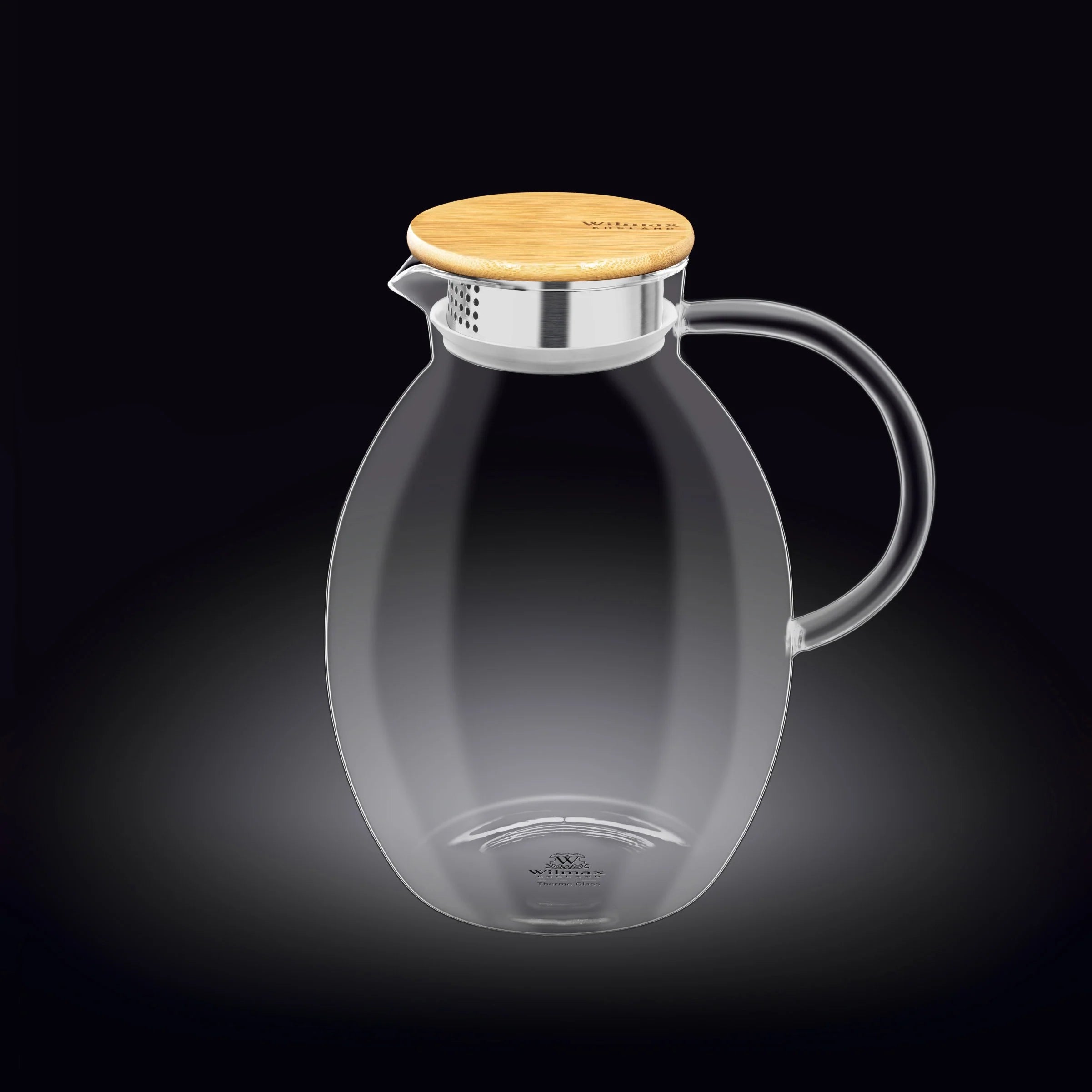 Wilmax Karaf 2400 ml Thermoglas met bamboedeksel Transparant
