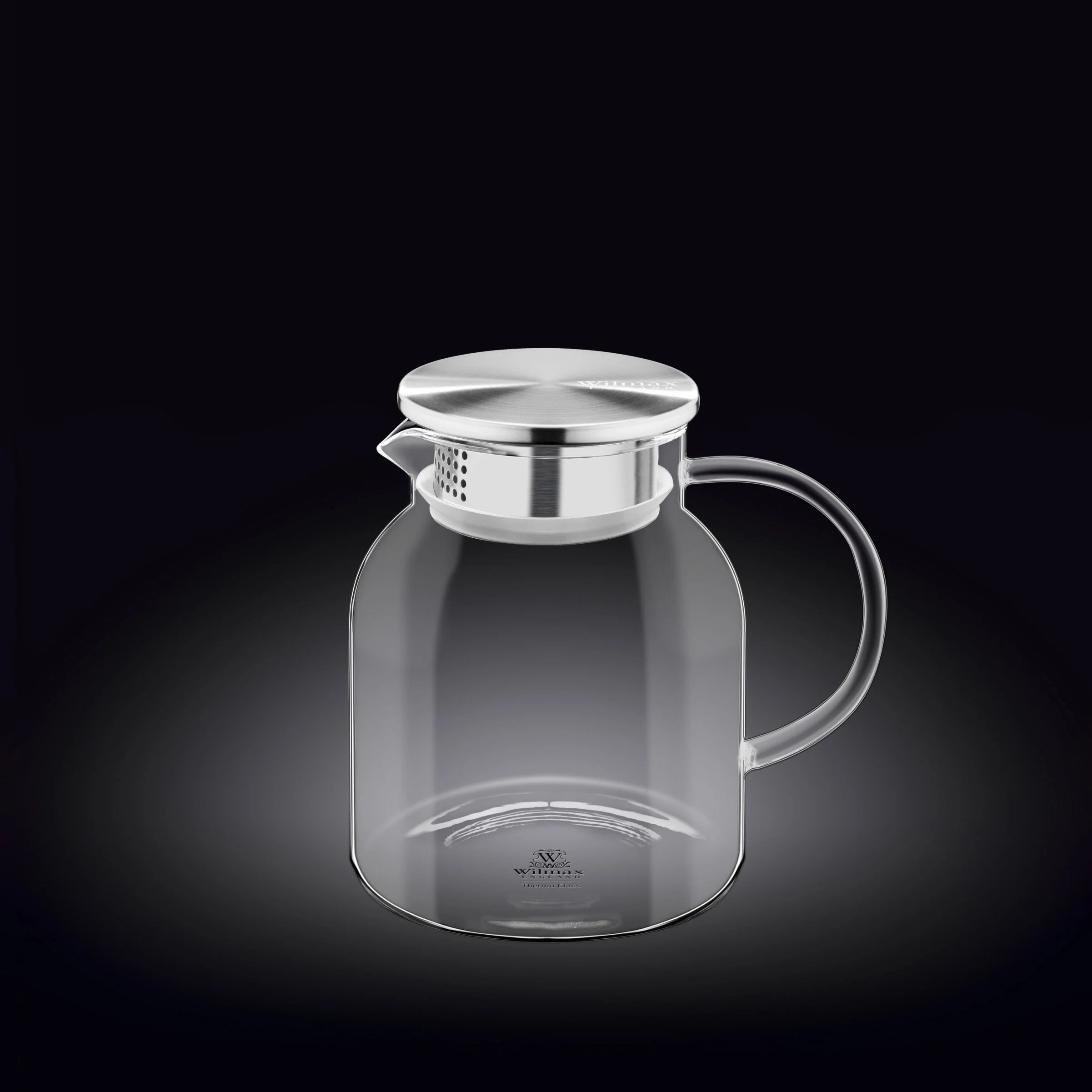 Wilmax Karaf 1000ml Thermoglas RVS deksel Transparant