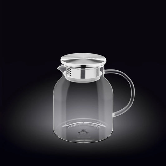 Wilmax Karaf 1000ml Thermoglas RVS deksel Transparant