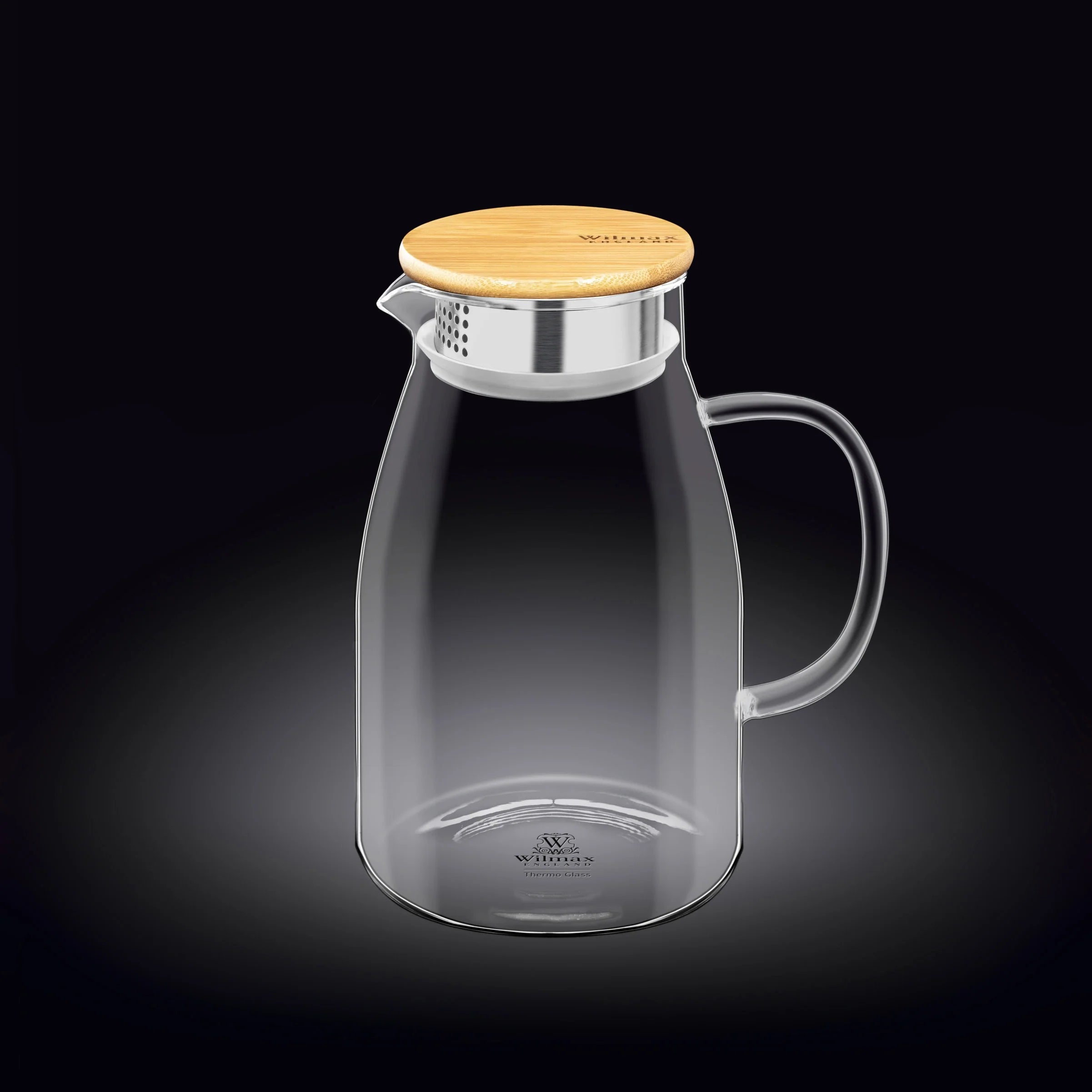 Wilmax England Karaf 1900 ml Thermoglas met Bamboe deksel