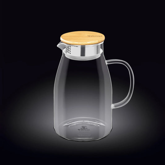 Wilmax England Karaf 1900 ml Thermoglas met Bamboe deksel