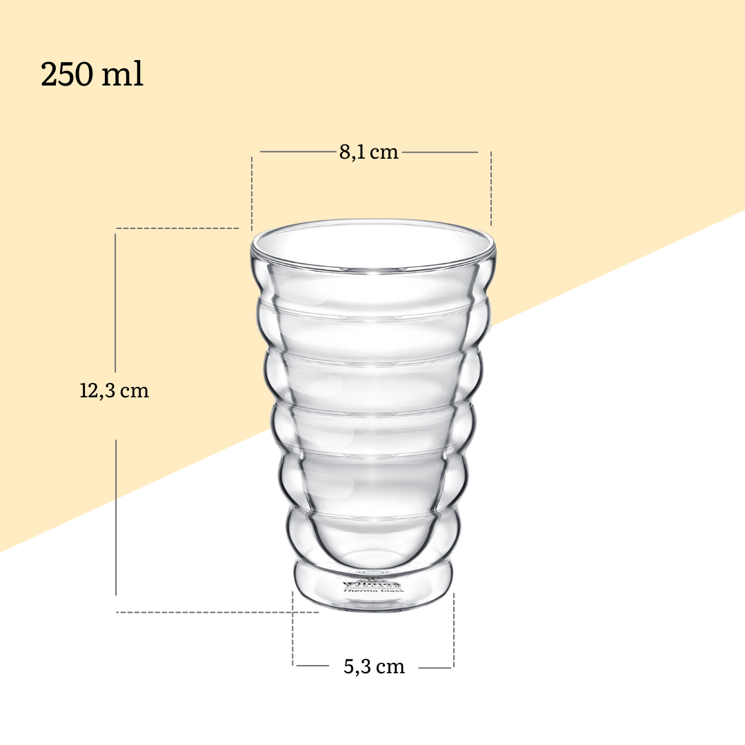 Wilmax Glas mit Doppelwand, 250 ml, 2er Set, WL-888416/A2