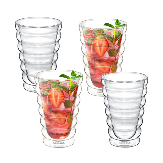 Wilmax Dubbelwandig Thermoglas 300 ml 4-delige set WL-888417/A4