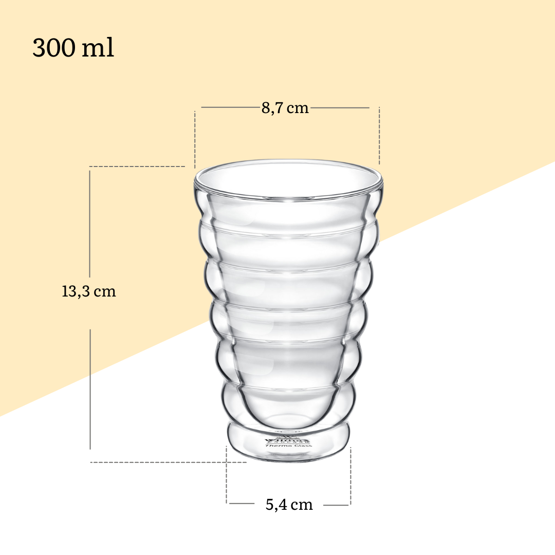 Wilmax Glas mit Doppelwand, 300 ml, 6er Set, WL-888417/A6