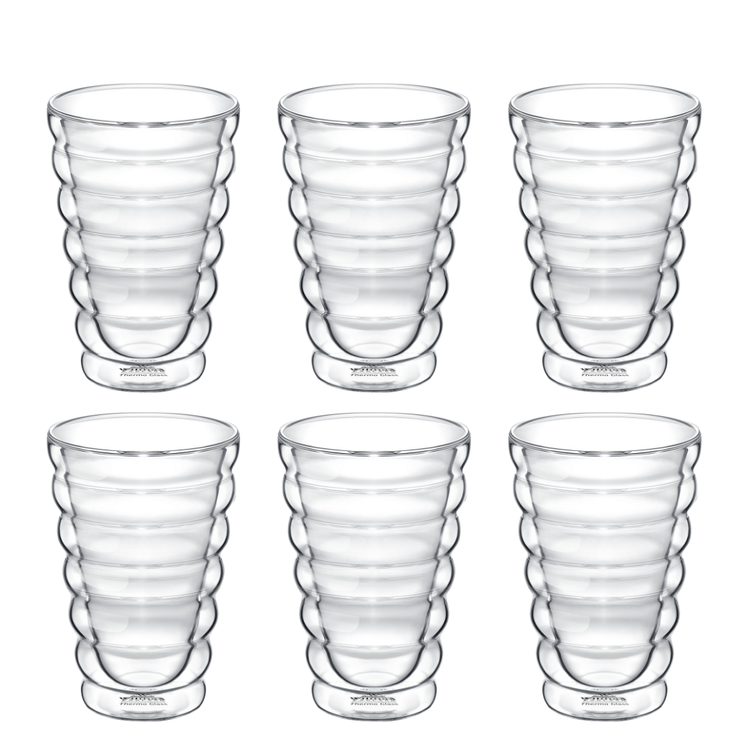 Wilmax Glas mit Doppelwand, 400 ml, 6er Set, WL-888418/A6