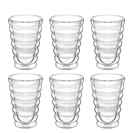 Wilmax Glas mit Doppelwand, 400 ml, 6er Set, WL-888418/A6