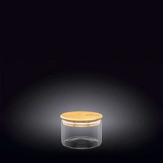 Wilmax Vorratsglas mit Bambusdeckel Borosilikatglas 400 ml WL-888501/A