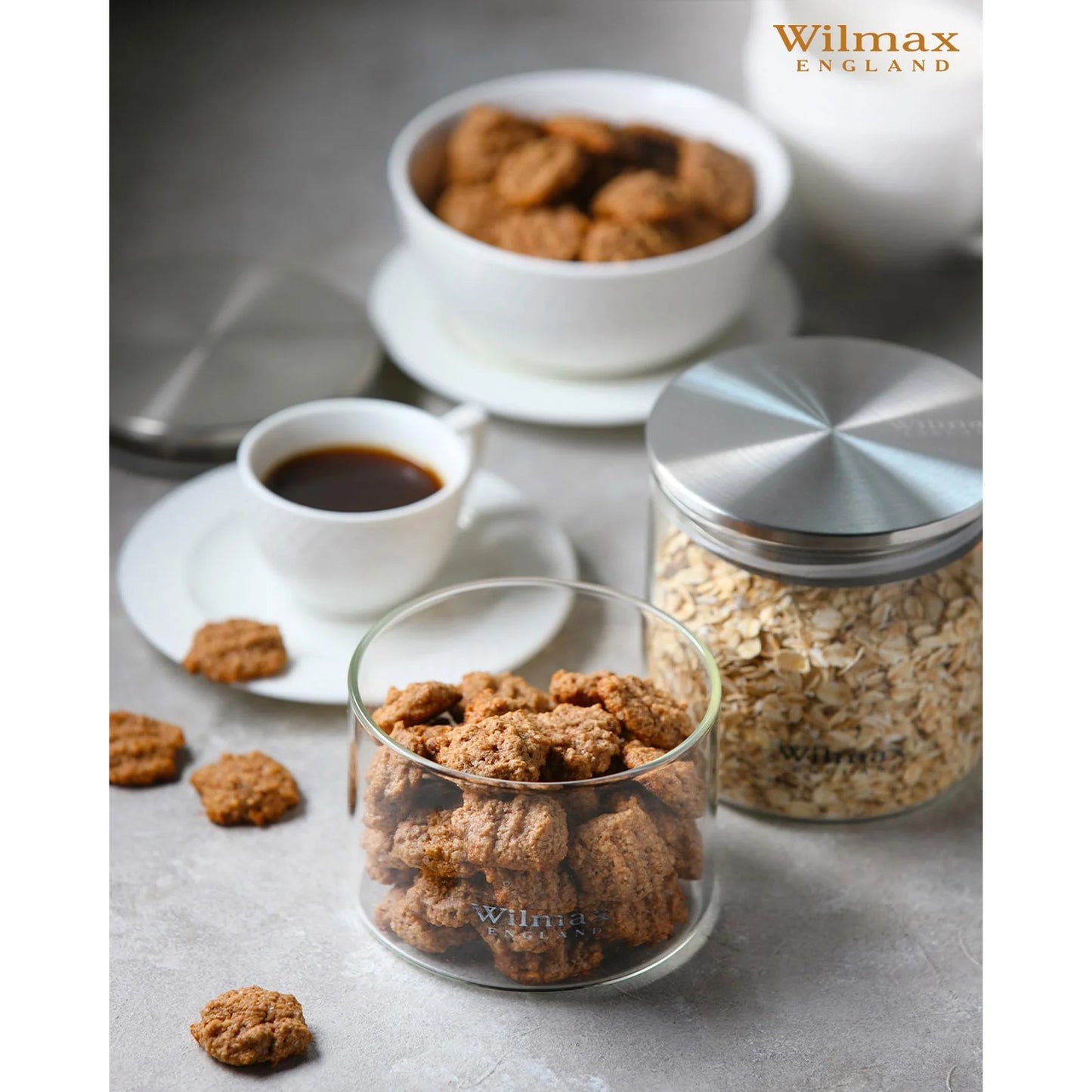 Wilmax Voorraadpot 600 ml met RVS Deksel - Transparant