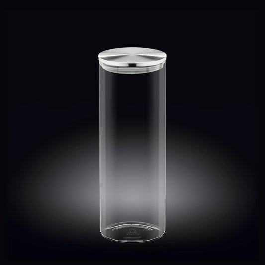 Wilmax Voorraadpot 1800 ml met RVS deksel Transparant