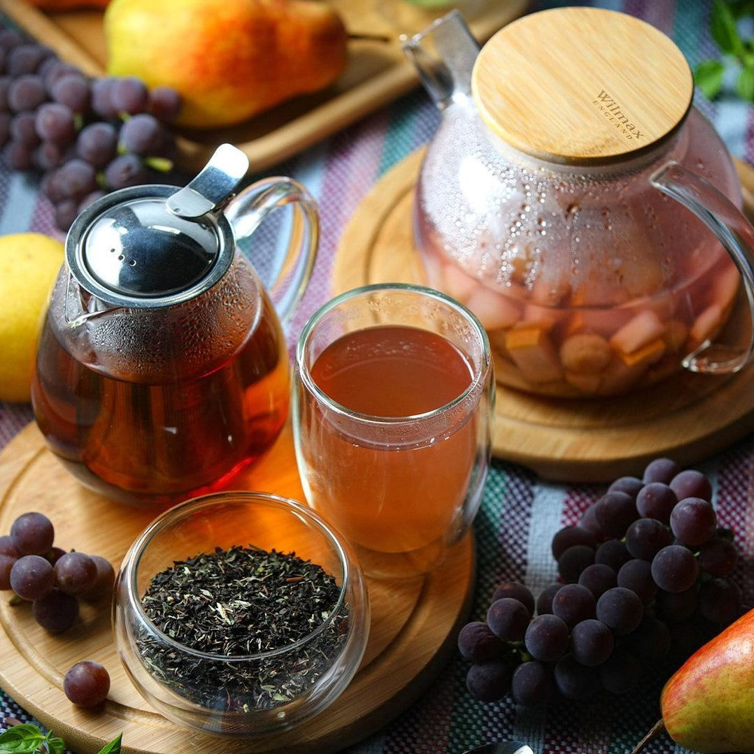 Wilmax 2 Doppelwandtassen & 1 Teekanne Set, WL-888803/A-888748/A2