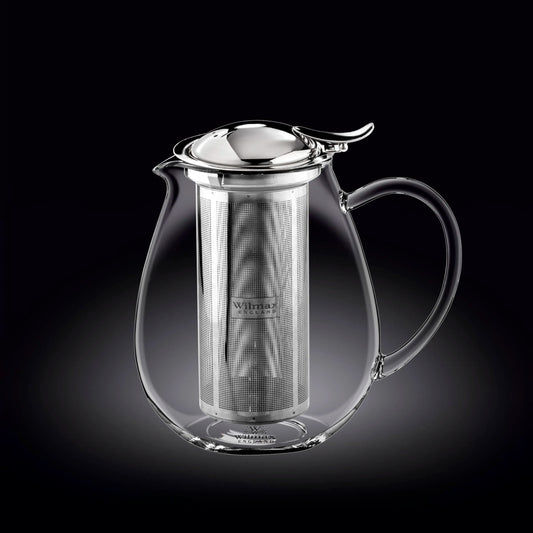 Wilmax Theepot 1300ml Borosilicaatglas RVS Filter WL-888803/A