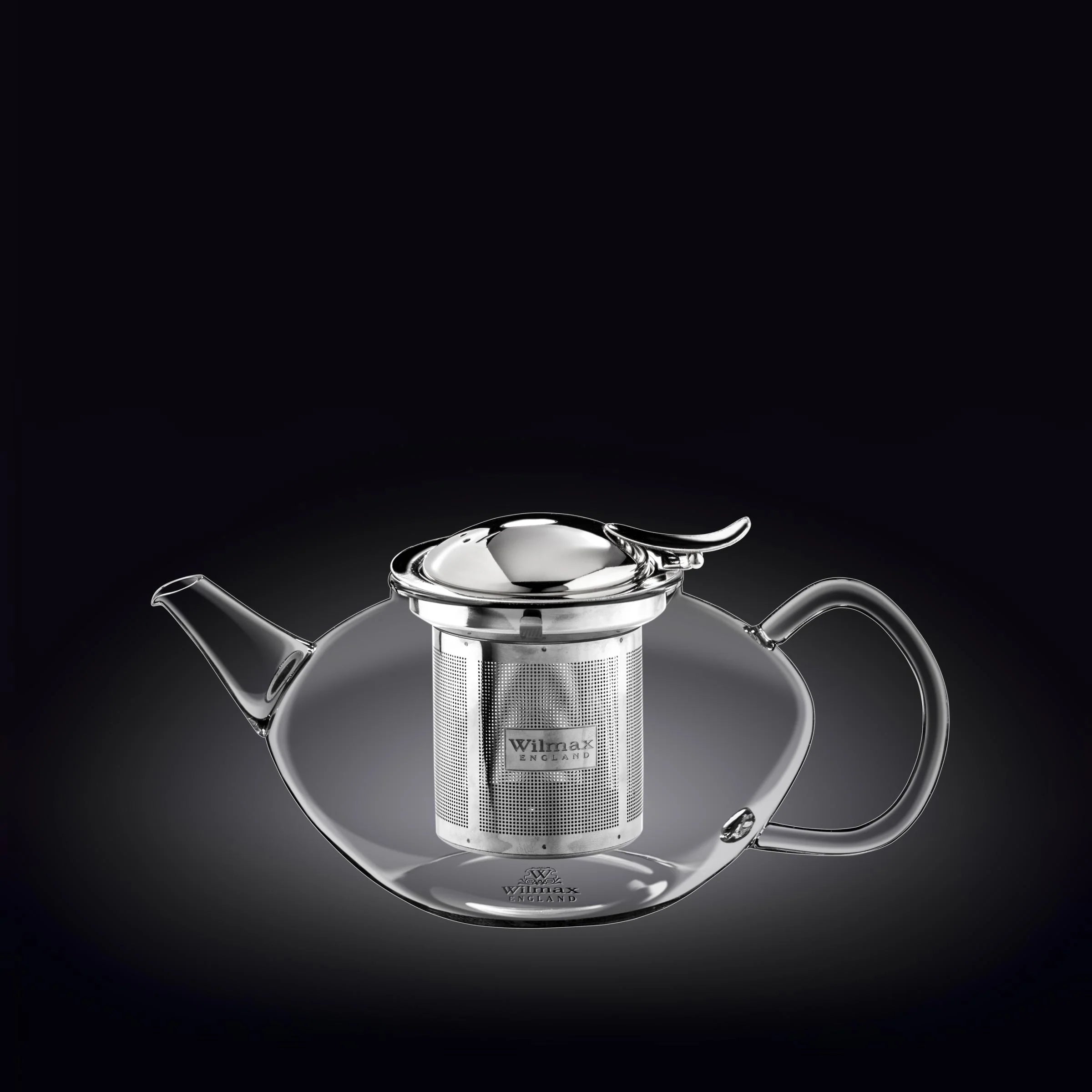 Wilmax Theepot Borosilicaatglas 650ml RVS filter