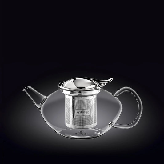 Wilmax Theepot Borosilicaatglas 650ml RVS filter