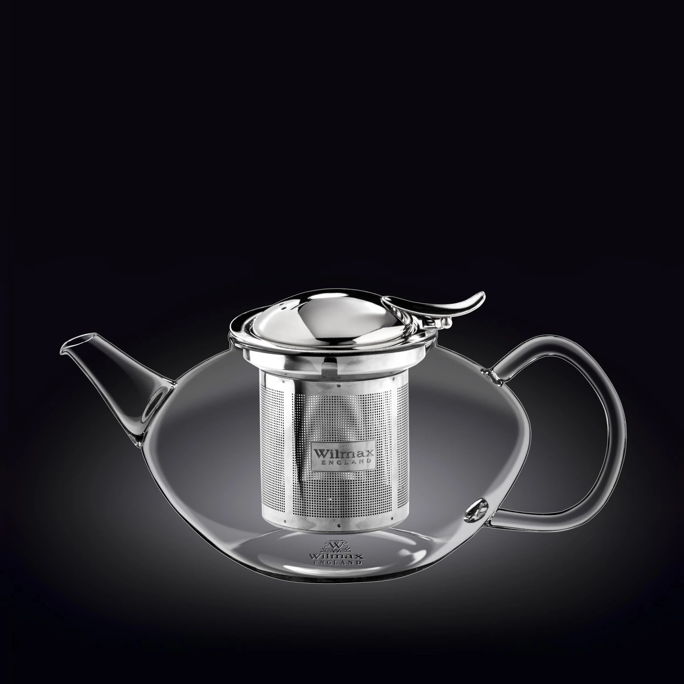 Wilmax England Theepot Borosilicaatglas 1050ml RVS filter