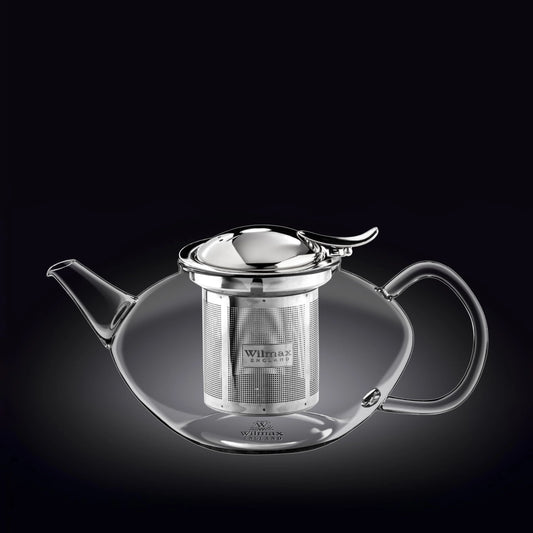 Wilmax England Theepot Borosilicaatglas 1050ml RVS filter