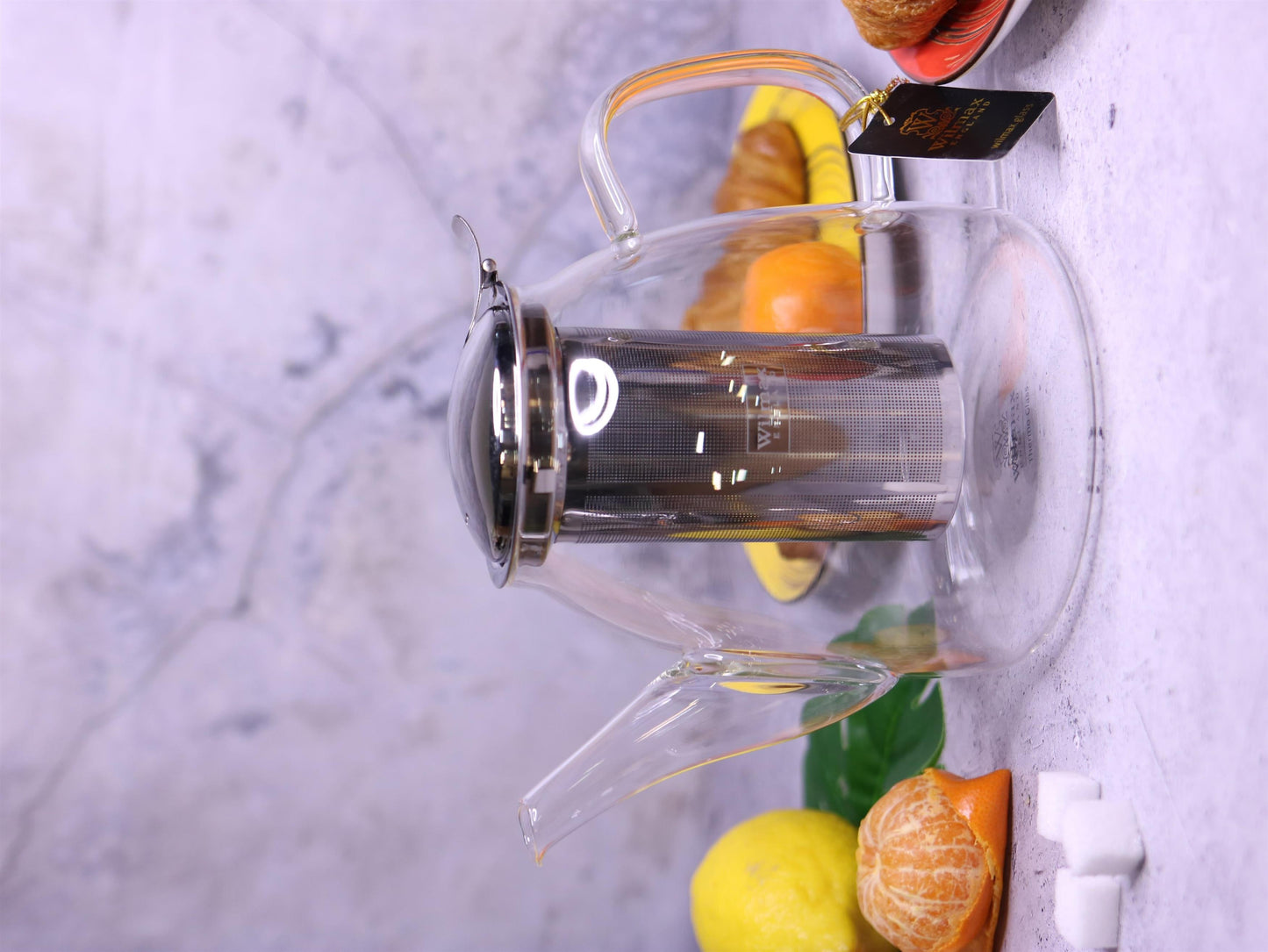 Wilmax England Teekanne mit Edelstahlfilter, 600 ml, Borosilikatglas WL-888807/A