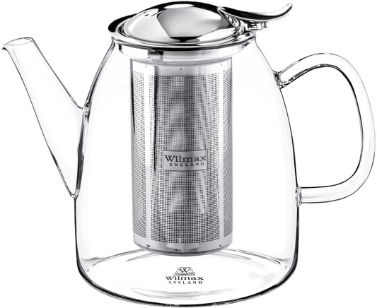 Wilmax England Teekanne mit Edelstahlfilter, 600 ml, Borosilikatglas WL-888807/A
