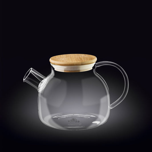 Wilmax England Theepot 950ml Thermoglas Veervilter Bamboe