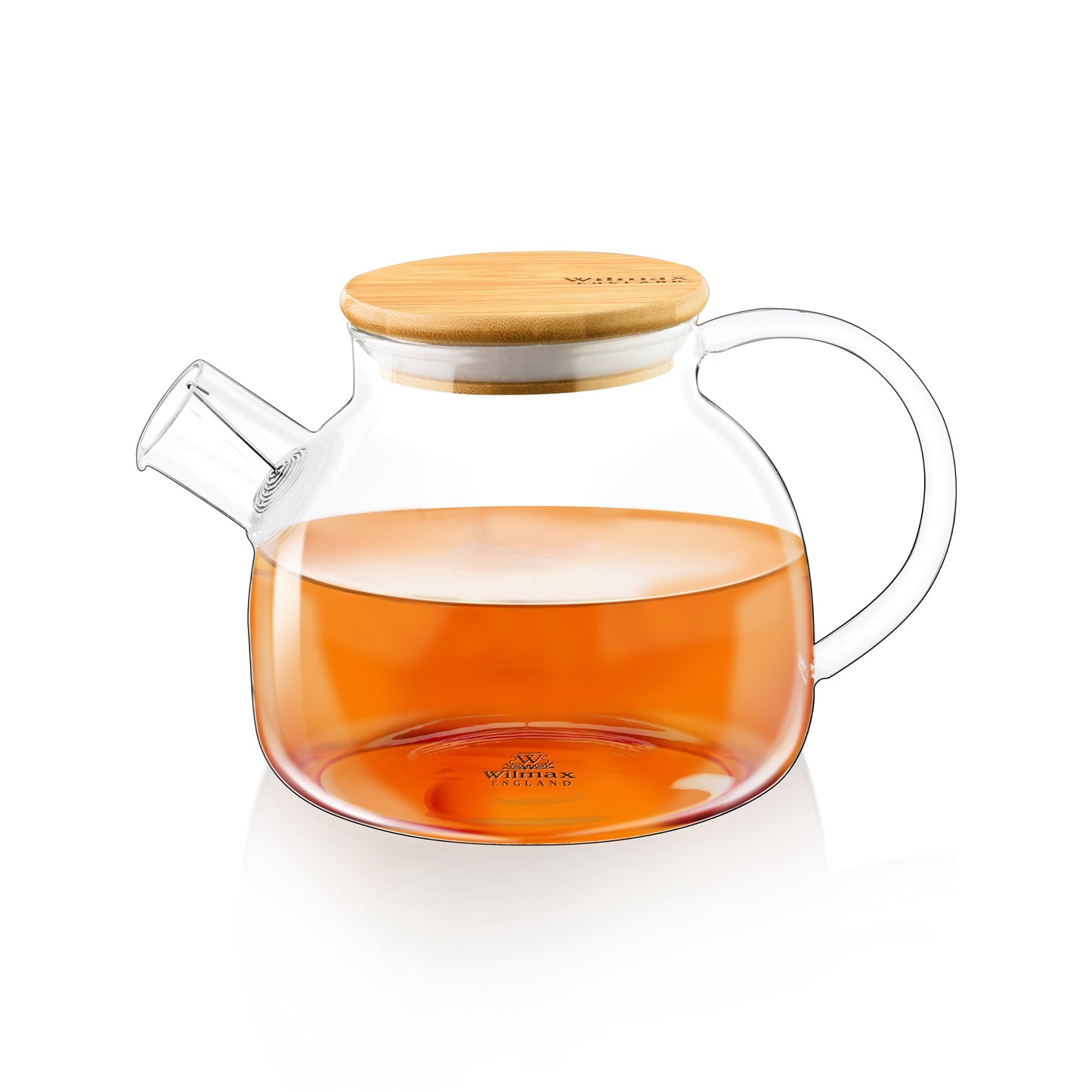 Wilmax England Theepot 950ml Thermoglas Veervilter Bamboe