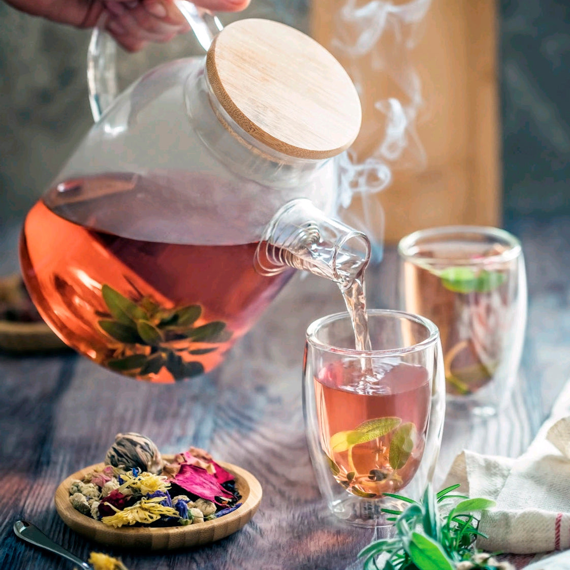 Wilmax England Teekanne, 1600 ml, Borosilikatglas, WL-888811/A