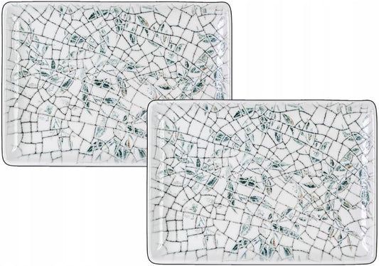 Wilmax Serveerschaal 23,5x17cm Olijfgroen 2-delige set A2