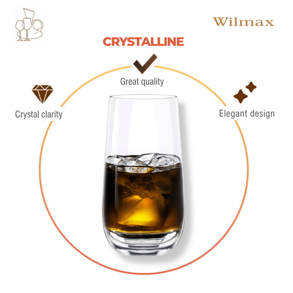 Wilmax Longdrinkglas 540 ml Kristalglas Transparant 6 stuks