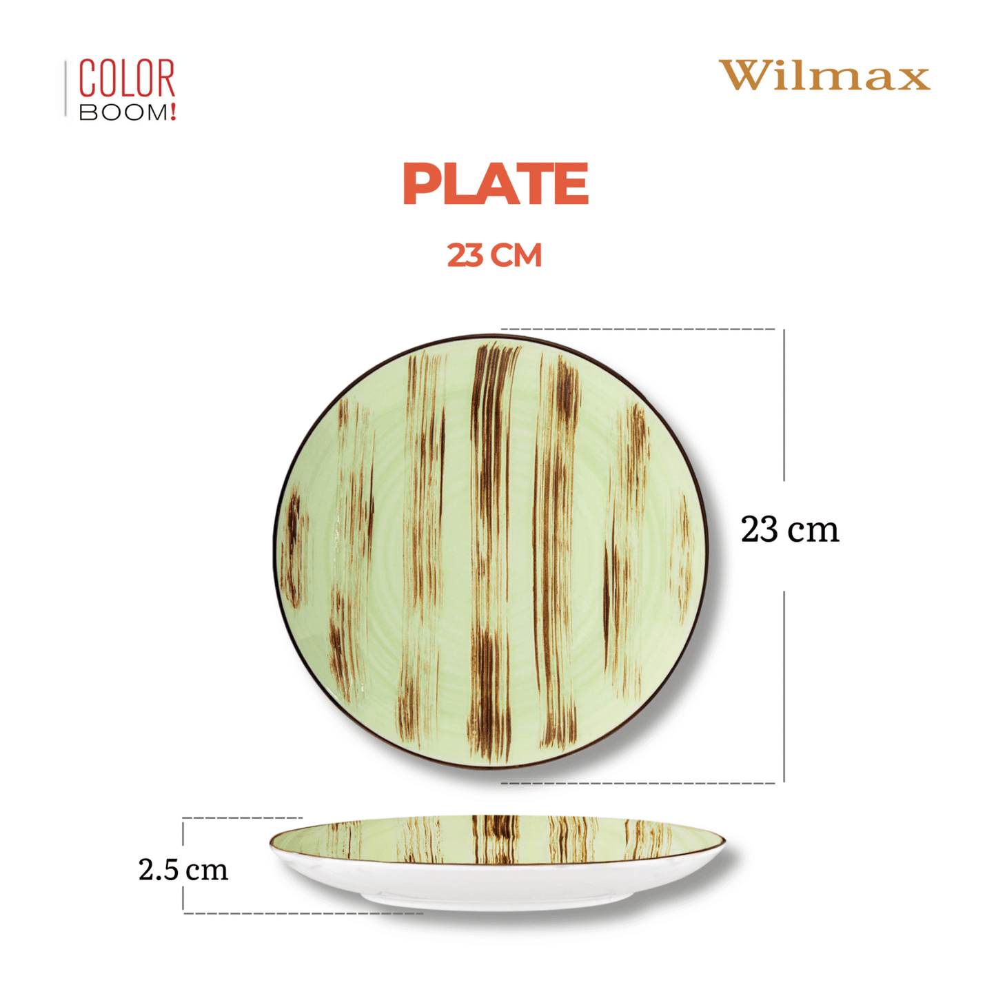 Wilmax Bord 23 cm Pistache Porselein 3-st. set WL-668113/A3