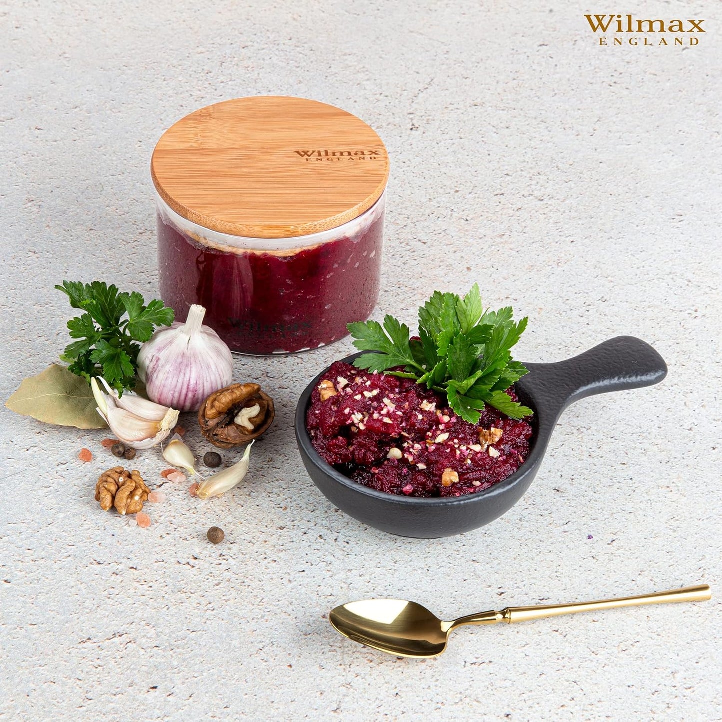 Wilmax Vorratsgläser Set 3-teilig aus Glas mit Bambusdeckel WL-888501/A3