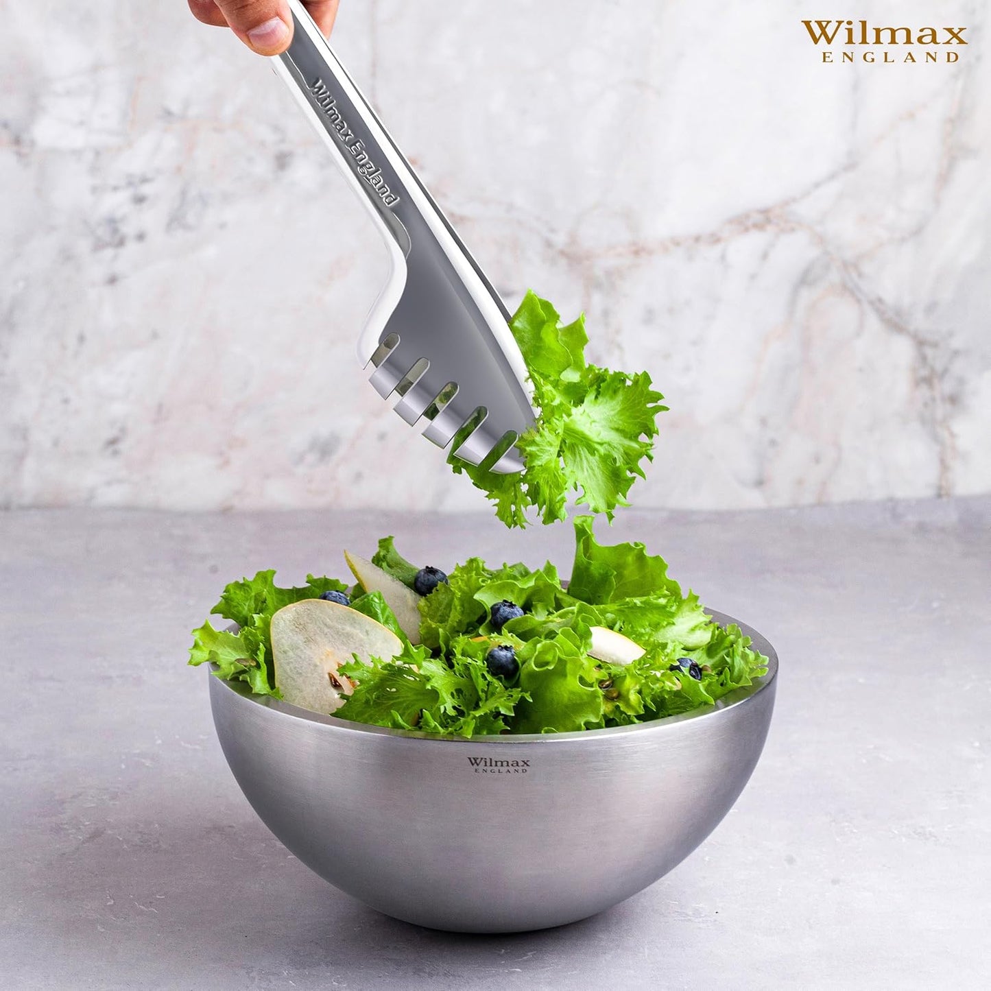 Wilmax Schüssel aus Edelstahl in Silber matt, doppelwandig, 500 ml – WL-553002/A