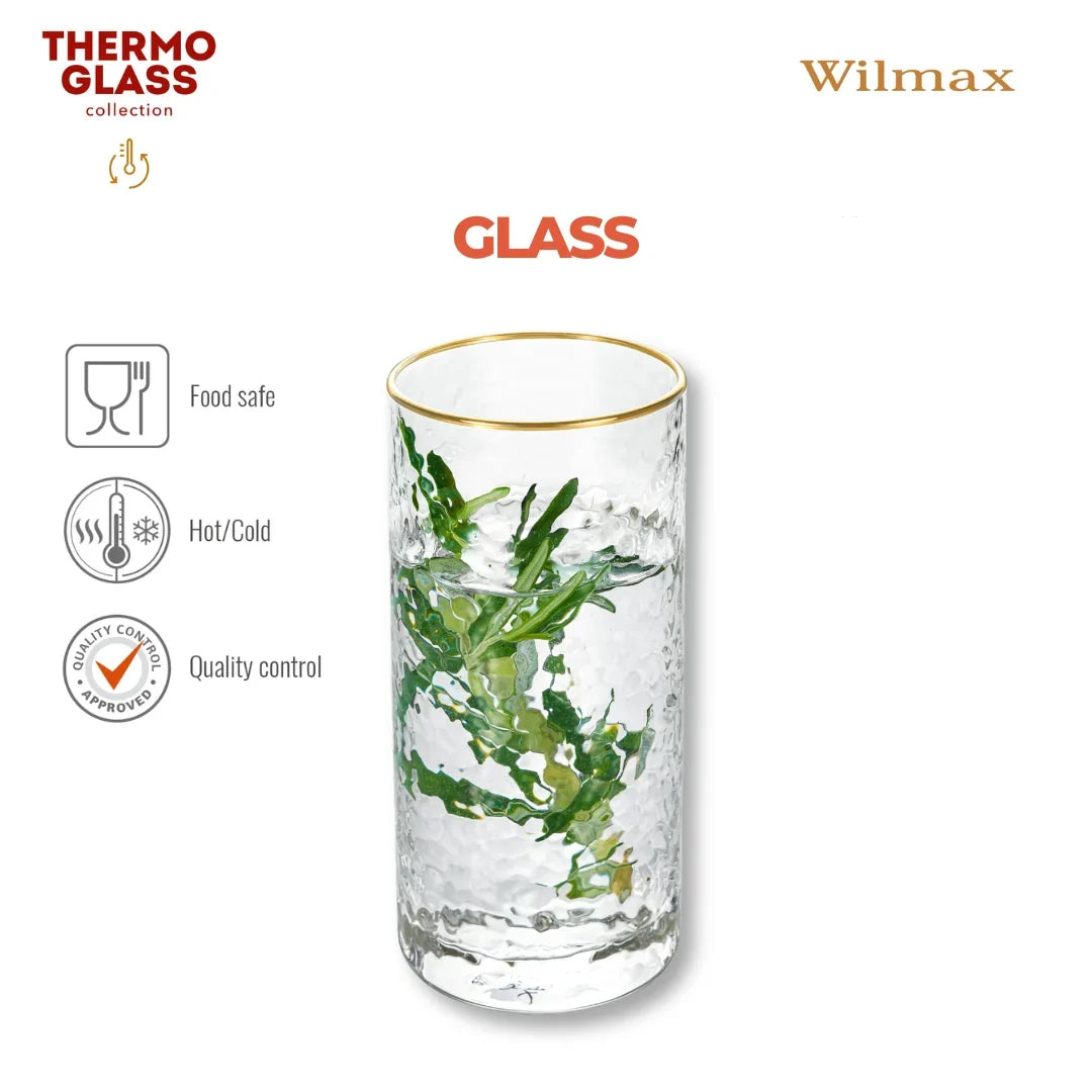 Wilmax Gouden Rand Glas 290 ml Borosilicaat