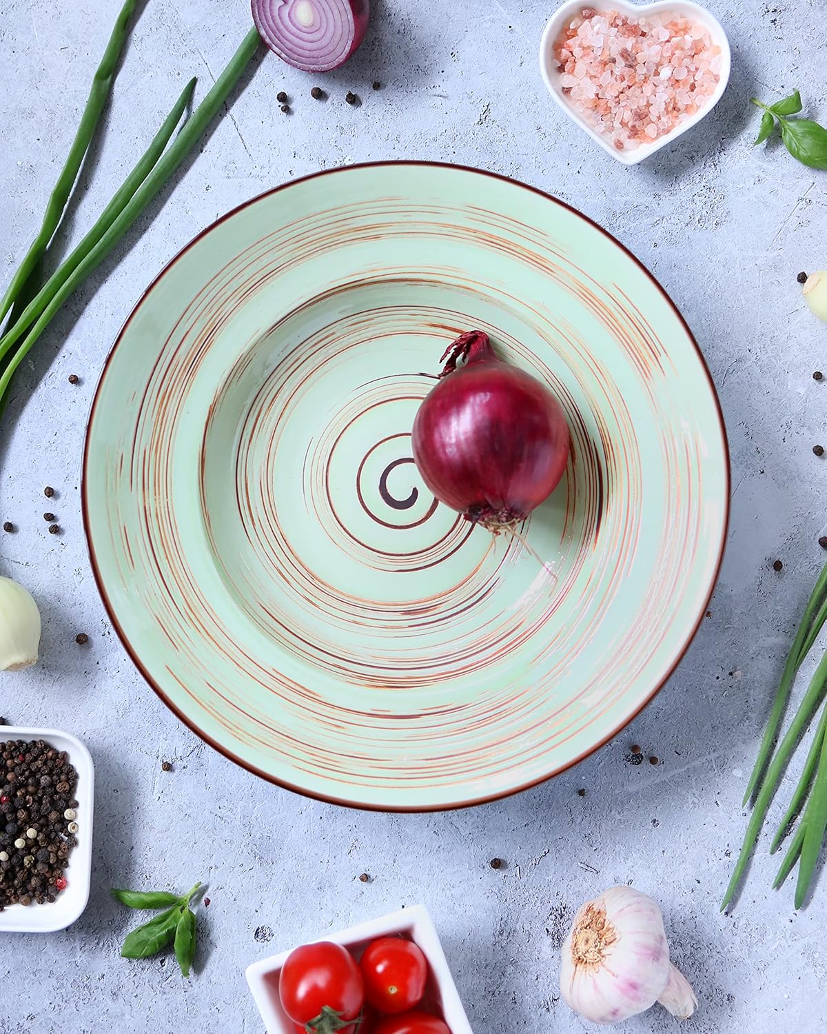 Wilmax Porzellan-Tiefer Teller 25.5 cm, Pistazie, 350 ml WL-669127/A2