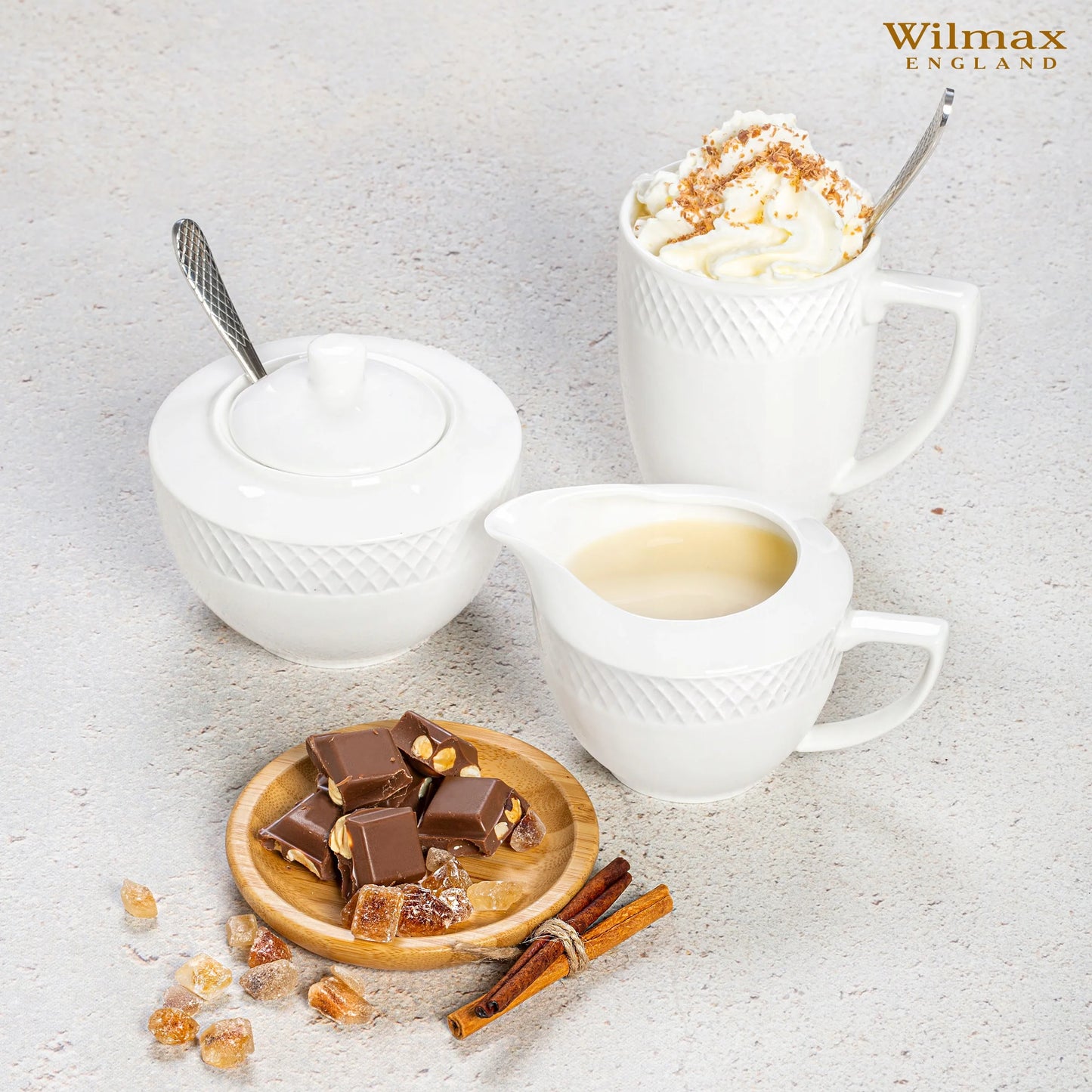Wilmax England Suikerpot 340 ml Wit Porselein
