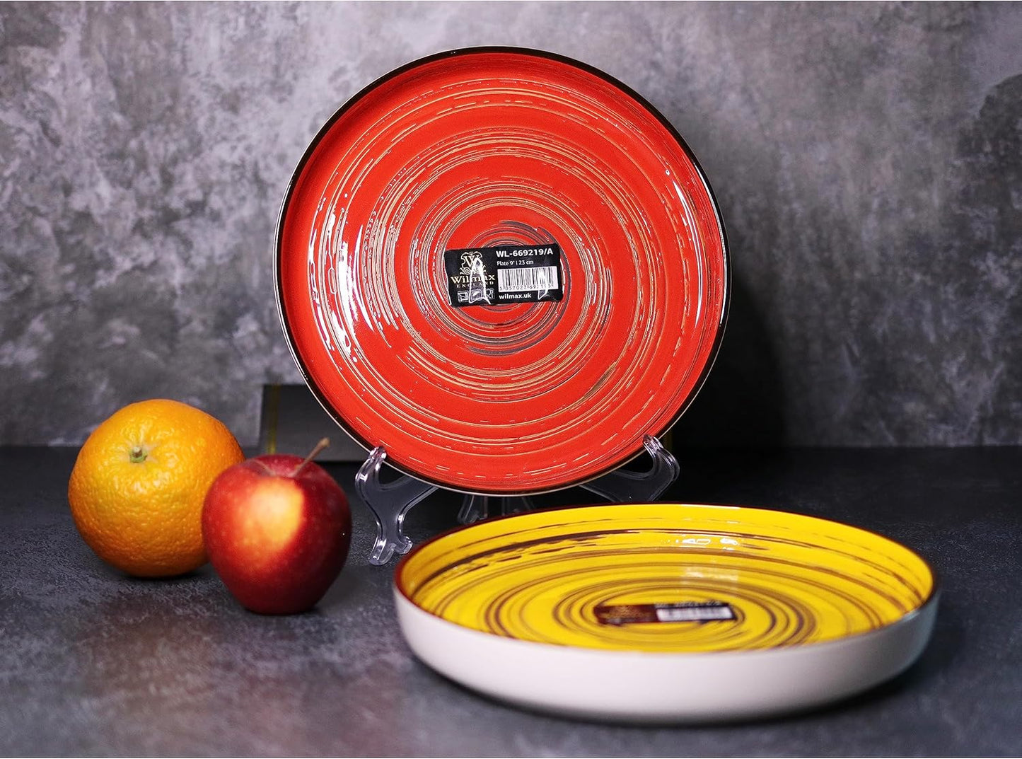 Wilmax Speiseteller, 23 cm, Rot, Porzellan, WL-669219/A