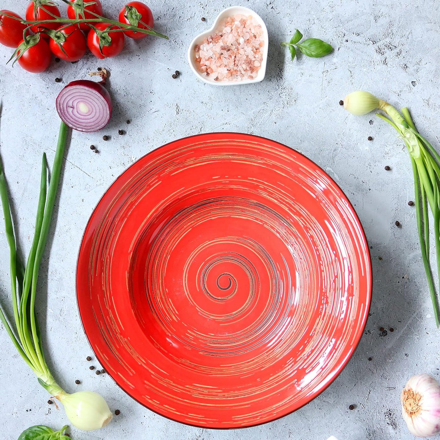 Wilmax Tiefer Porzellanteller Rot, 25,5 cm, 350 ml – WL-669227/A