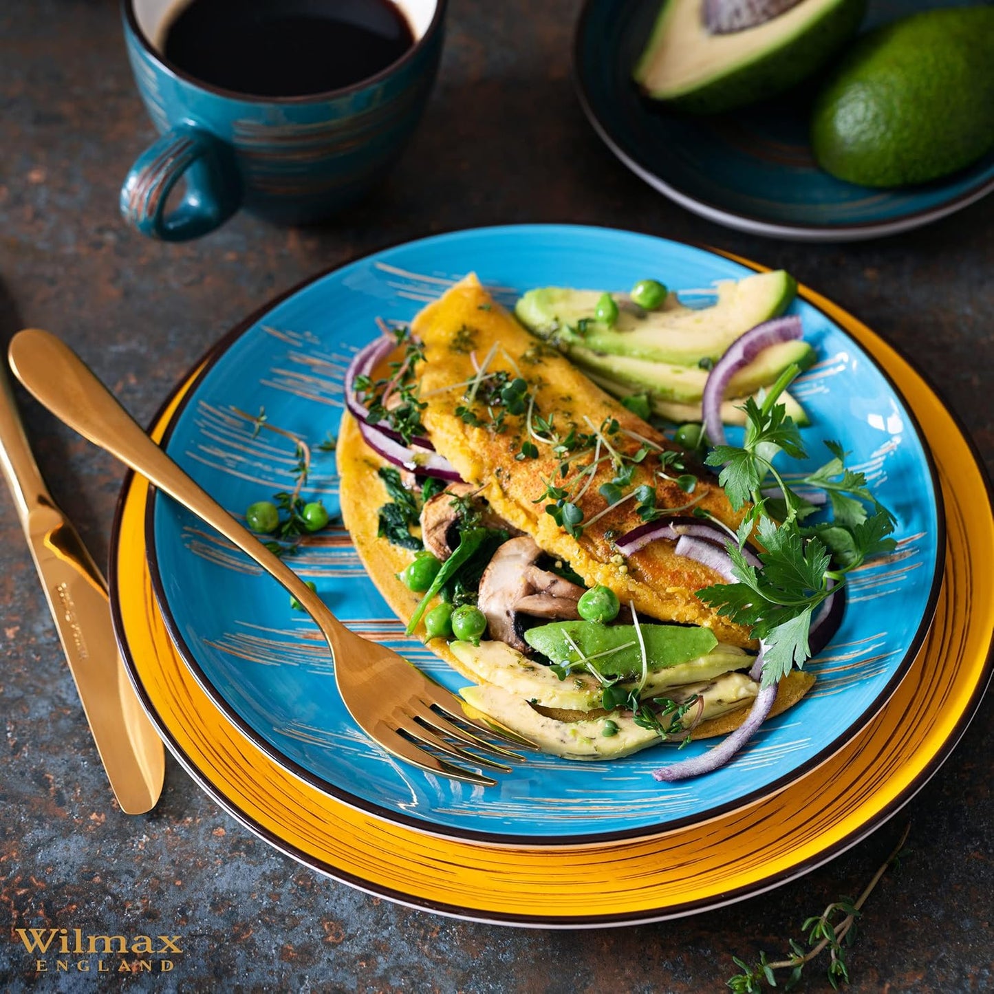 Wilmax Dessertteller Set 6-teilig, 18 cm, blau, ColorBoom Kollektion WL-668611/A6