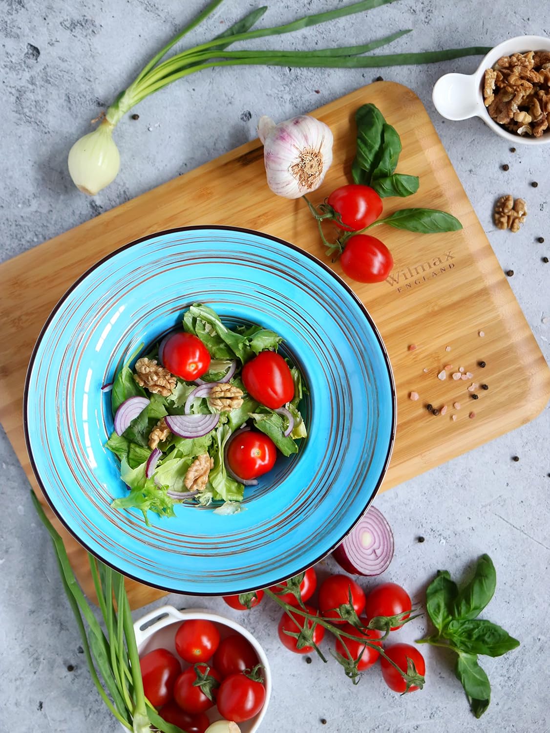 Wilmax Deep Plate 22.5 cm 1100 ml Blue Porcelain