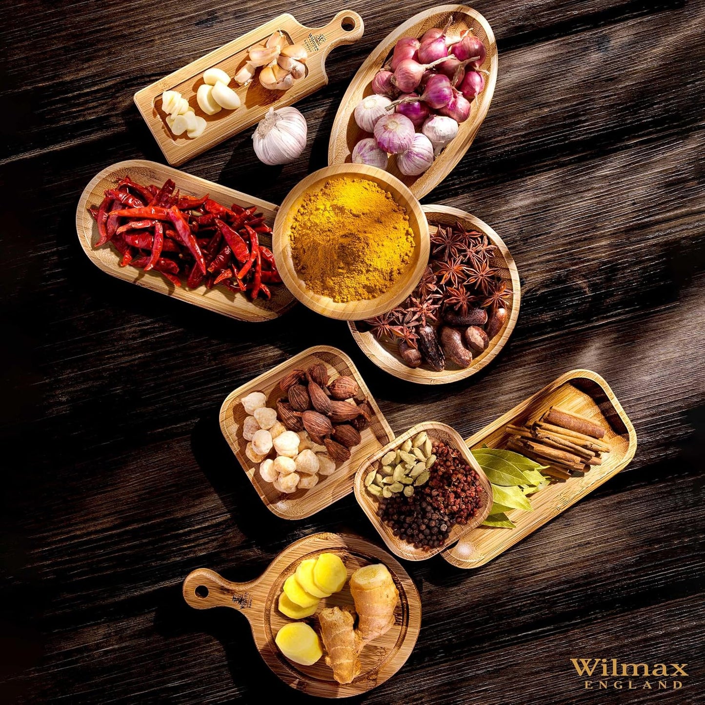 Wilmax Serviertablett Bambus, 17 x 7 cm, langlebig & recycelbar – WL‑771002/A