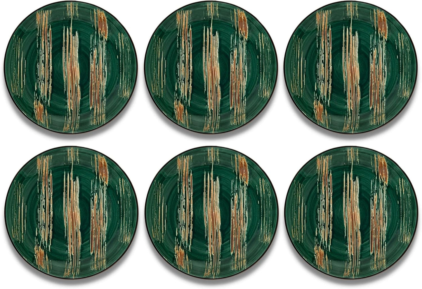 Wilmax Bord 18 cm Groen Porselein Set van 6 WL-668511/A6