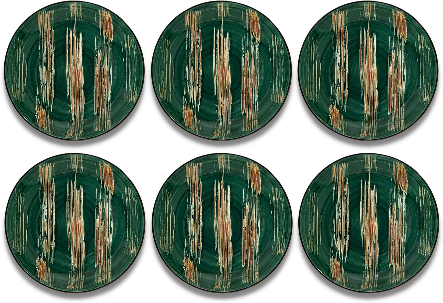 Wilmax Bord 18 cm Groen Porselein Set van 6 WL-668511/A6