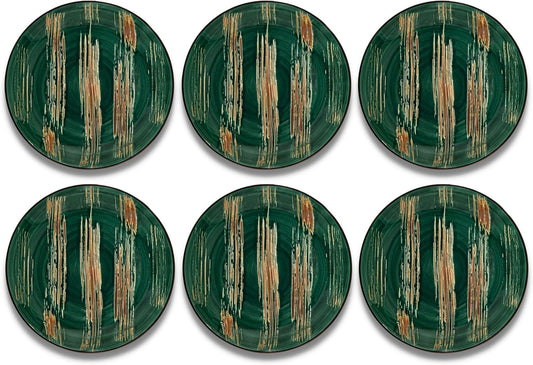 Wilmax Bord 18 cm Groen Porselein Set van 6 WL-668511/A6