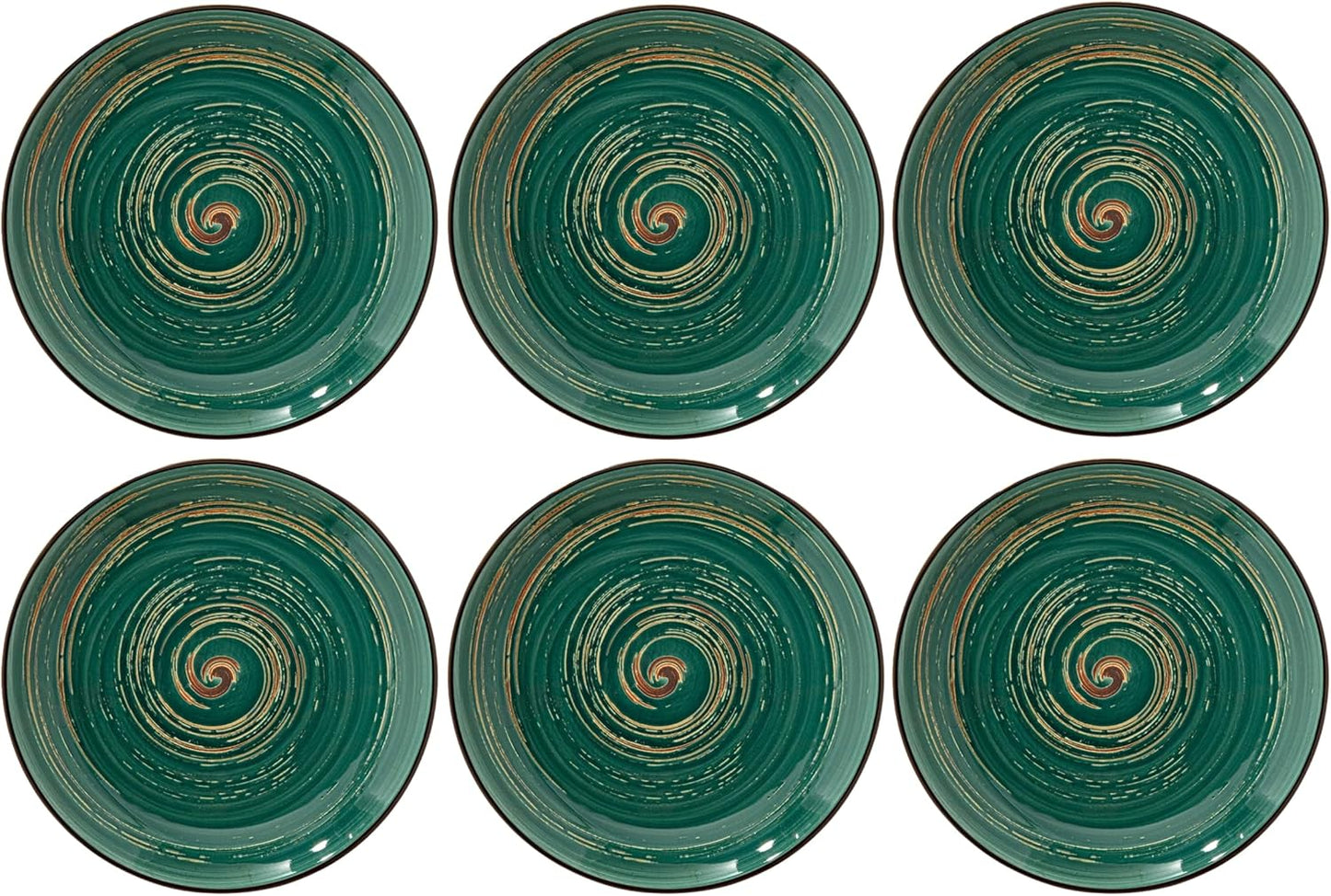 Wilmax Bord 20,5 cm Groen Porselein 6 stuks WL-669512/A6