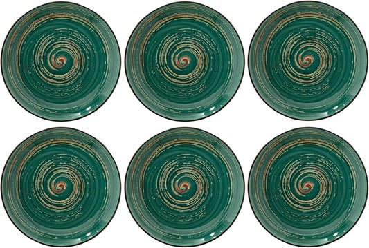 Wilmax Bord 20,5 cm Groen Porselein 6 stuks WL-669512/A6