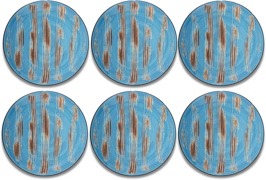 Wilmax Porseleinen Bord 18 cm Blauw Set van 6