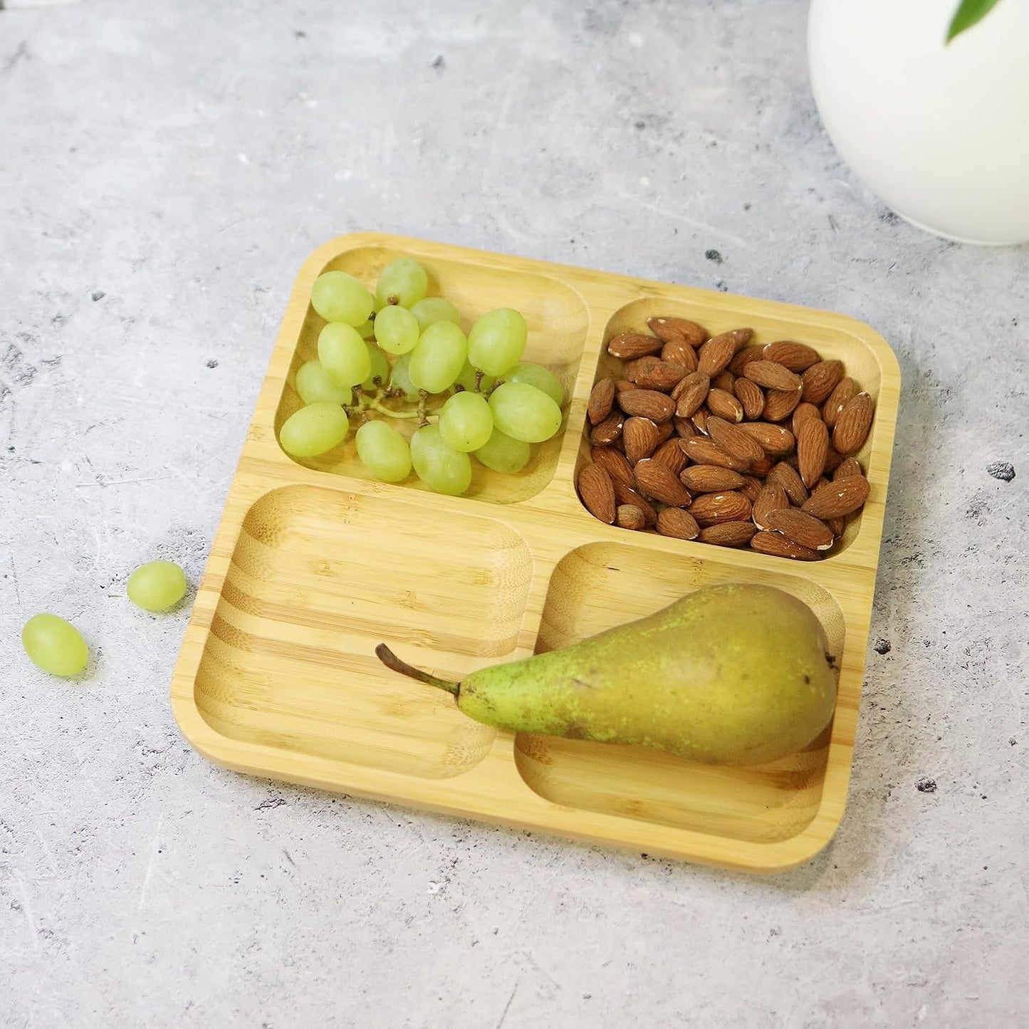 Wilmax Bamboe Schaal 2 Vakken 22x22 cm Natuur WL-771220/A