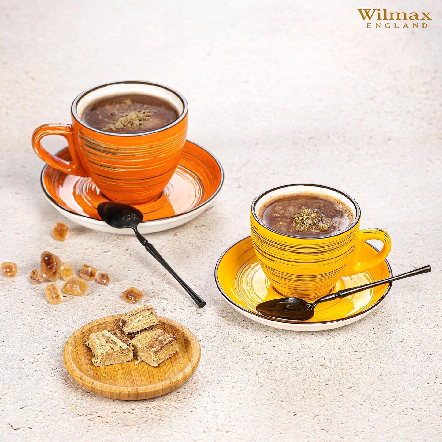 Wilmax Porzellan Untertasse, 15 cm, Spiral Orange Kollektion, WL-669336/B