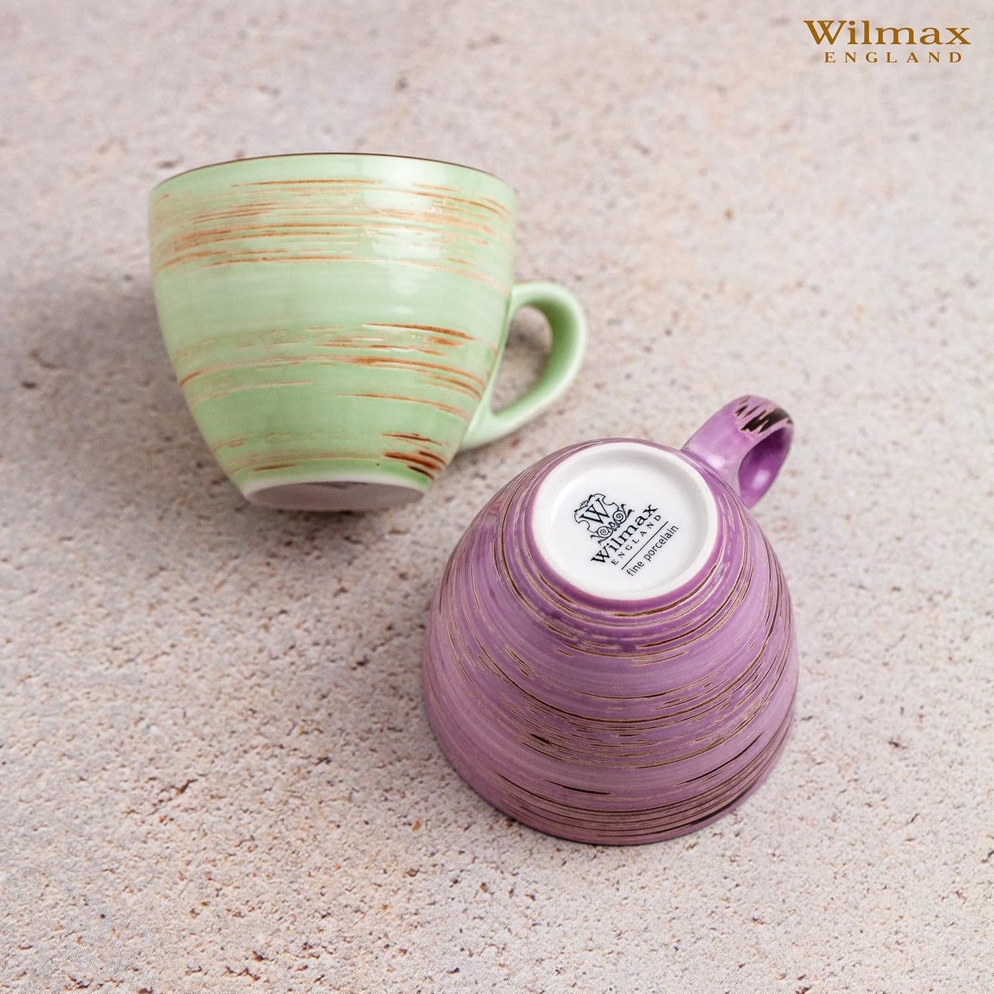 Wilmax Pistachio Porcelain Cup and Saucer 190ml 6-piece