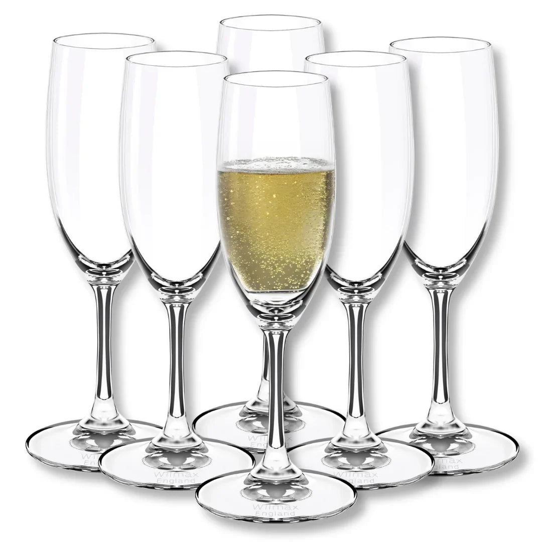 Wilmax England Champagnefluiten Kristalglas - 6 stuks