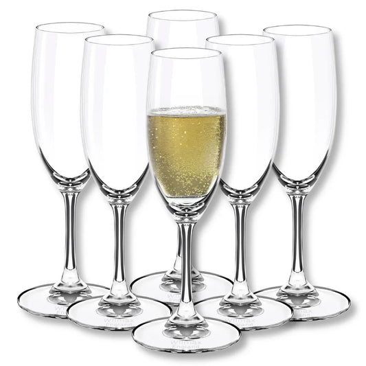 Wilmax England Champagnefluiten Kristalglas - 6 stuks