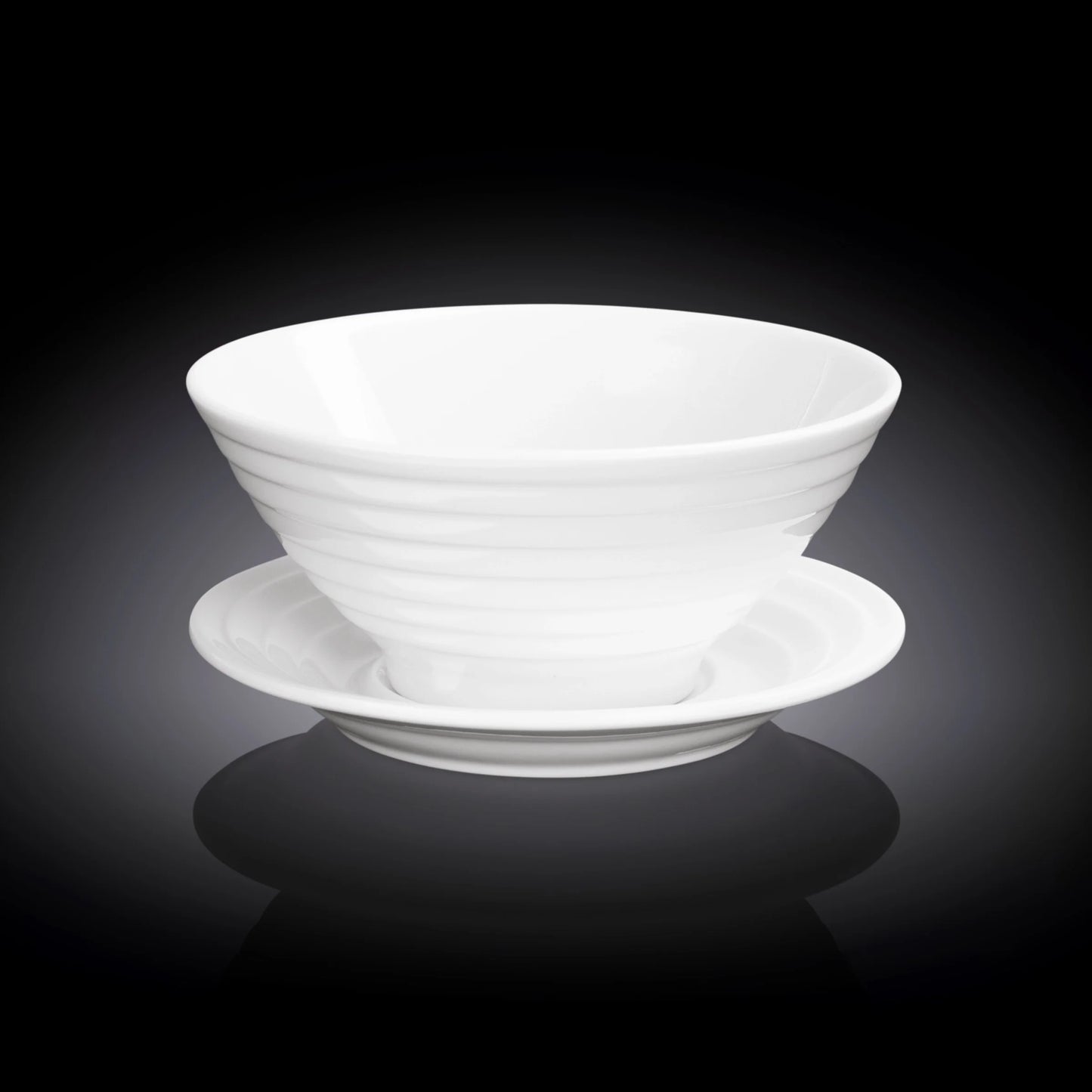 Wilmax England Porcelain Bowl & Saucer White WL-991146/AB